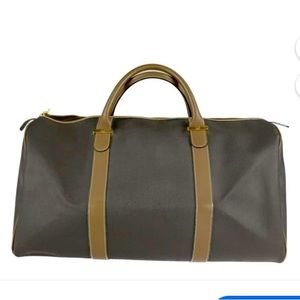 Dunhill Men’s Coated Canvas and Leather Tote Duffel Overnight Weekend Bag